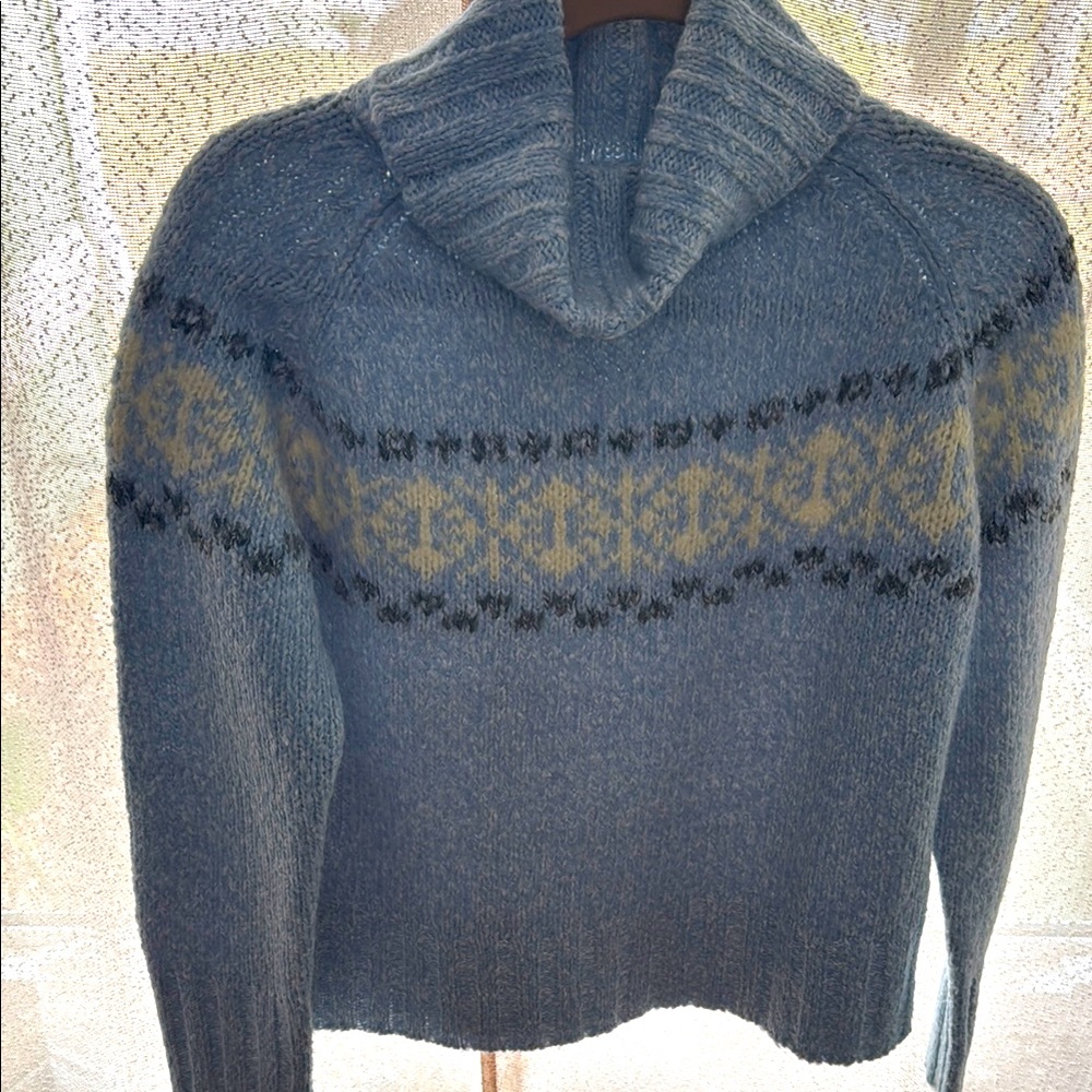 Cozy Knit light blue printed sweater